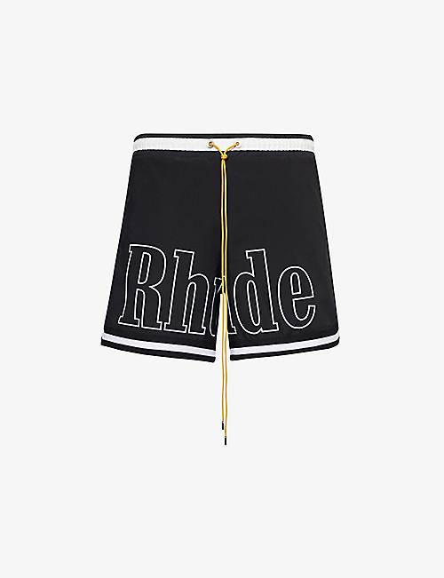 RHUDE: Basketball brand-print woven shorts