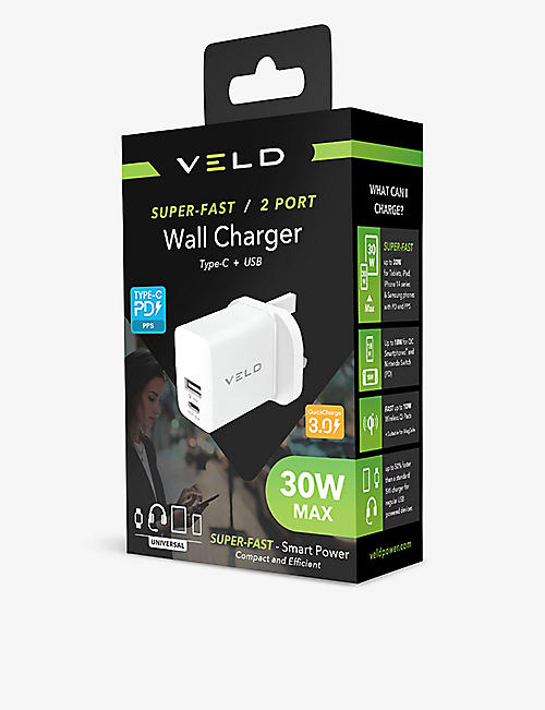 VELD: Super-fast 2 port wall charger 30W