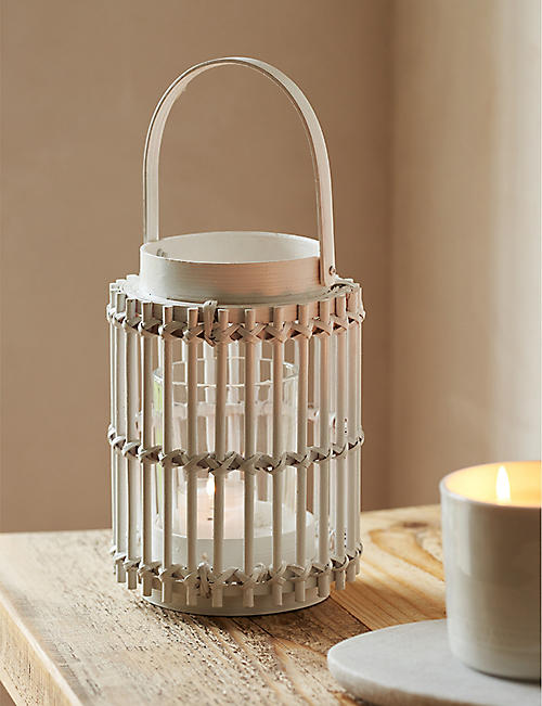 THE WHITE COMPANY: Hand-knotted small bamboo lantern 17.5cm