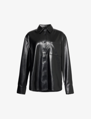 THE FRANKIE SHOP: Chrissie faux-leather shirt