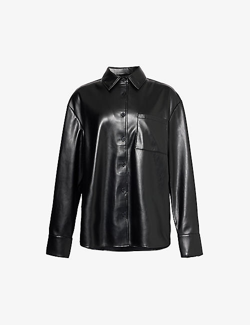 THE FRANKIE SHOP: Chrissie faux-leather shirt
