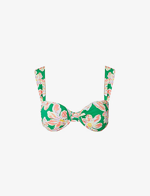MALINA: Sirine floral-print underwired bikini top