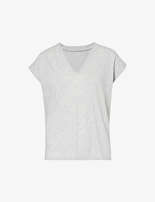 FRAME: Le V organic-cotton jersey T-shirt