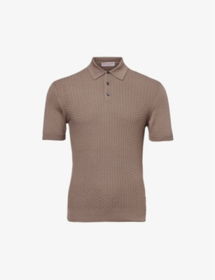 ORLEBAR BROWN: Burnham textured-weave silk and cotton-blend polo shirt