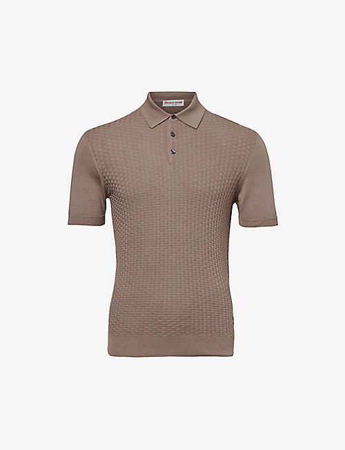 ORLEBAR BROWN: Burnham textured-weave silk and cotton-blend polo shirt
