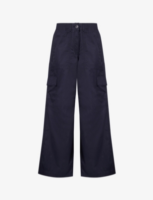 ME AND EM: Patch-pocket wide-leg low-rise cotton trousers