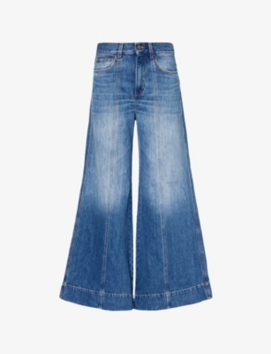 ME AND EM: Flared wide-leg high-rise jeans