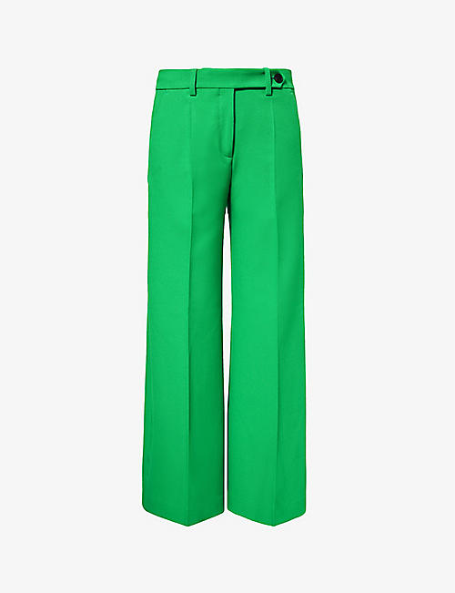 ME AND EM: Pressed-seam wide-leg high-rise stretch-woven trousers