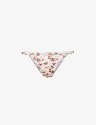 GRACEJACOB Mable Graphic Print Bikini Bottoms Selfridges