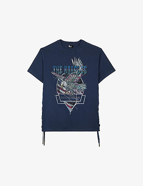 THE KOOPLES: Graphic-print side-tie cotton T-shirt
