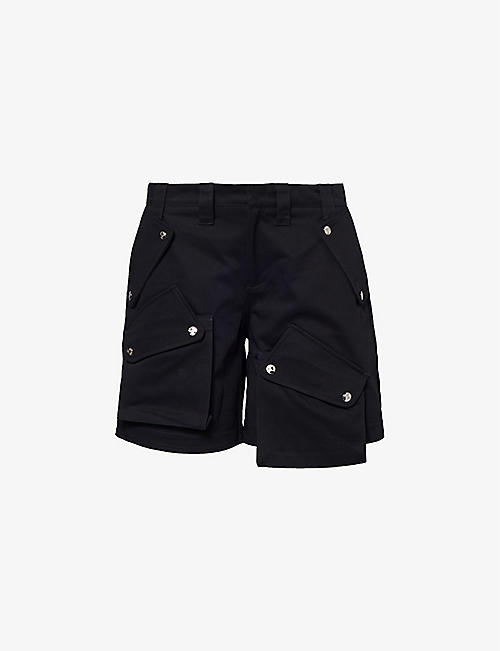 MEMBERS OF THE RAGE: Flap-pocket cotton-twill cargo shorts