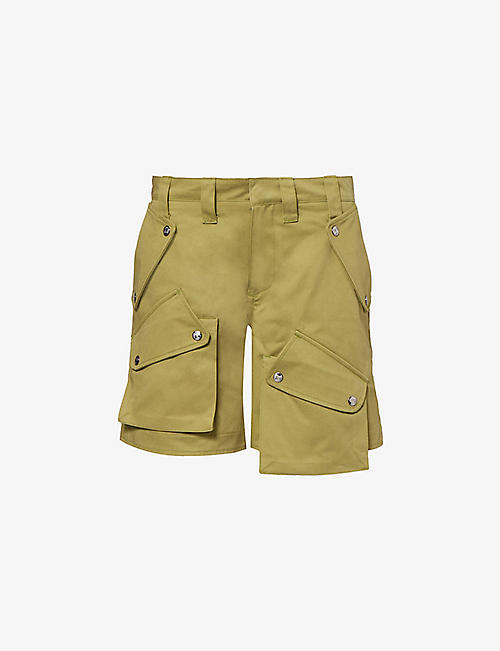 MEMBERS OF THE RAGE: Flap-pocket cotton-twill cargo shorts