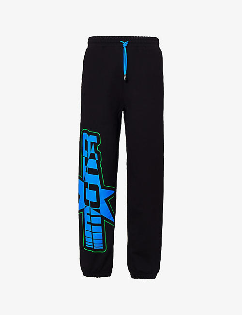 MEMBERS OF THE RAGE: Brand-embellished relaxed-fit cotton-jersey jogging bottoms