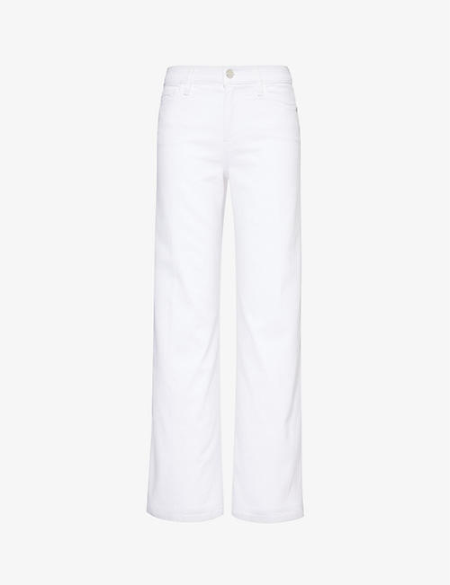 FRAME: Le Slim Palazzo wide-leg high-rise stretch-cotton jeans