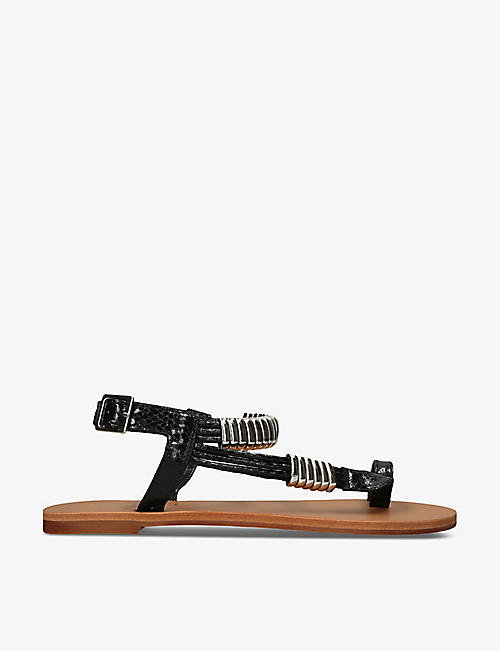 CARVELA: Klipper snake-print faux-leather sandals