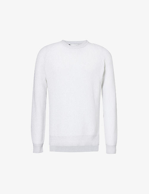 BLACK COMME DES GARCON: Metallic-thread relaxed-fit knitted jumper