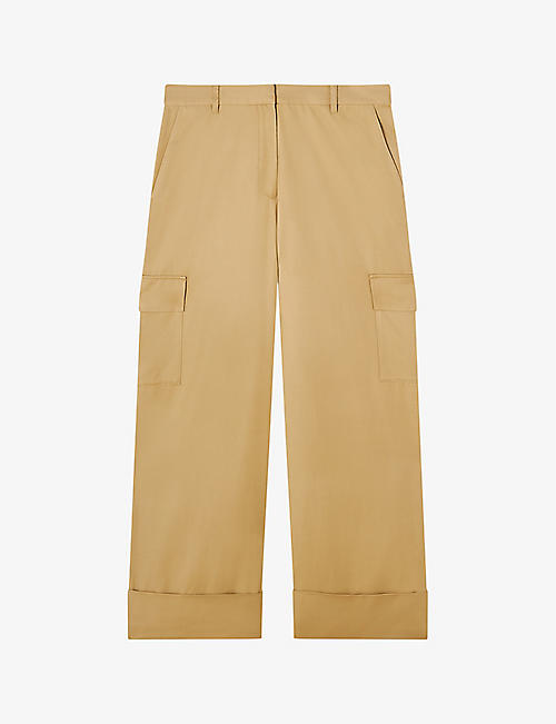 LK BENNETT: Riviera patch-pocket wide-leg mid-rise woven trousers