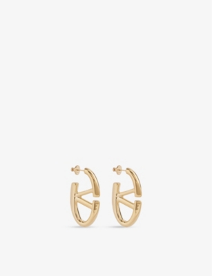 VALENTINO GARAVANI: VLOGO gold-tone metal hoop earrings