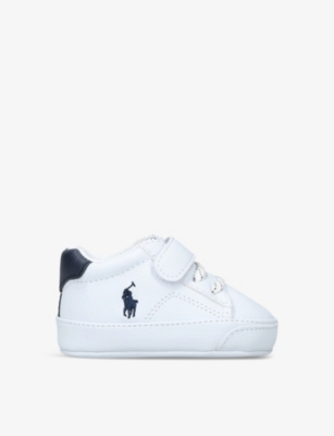 POLO RALPH LAUREN: Baby Boy Theron V Layette logo-embroidered faux-leather crib shoes