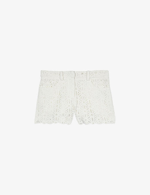 THE KOOPLES: Guipure mid-rise cotton shorts