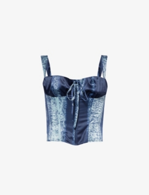 MIAOU: Agnes corseted stretch-woven top