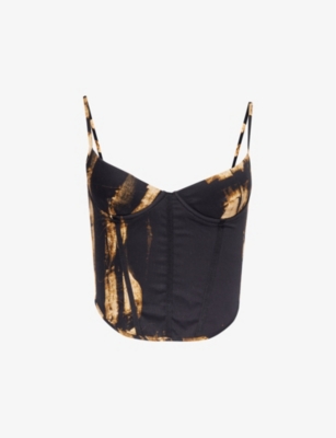 MIAOU: Kiko corseted stretch-cotton top