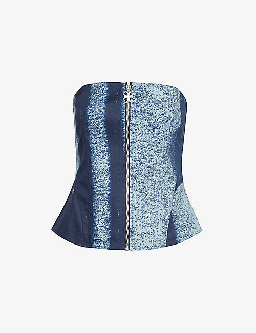 MIAOU: Riley corseted stretch-cotton top