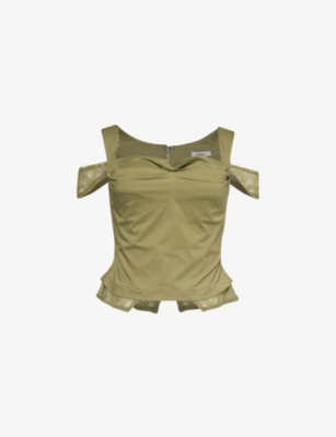 MIAOU: Renata square-neck stretch-cotton top