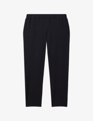REISS: Cyrus elasticated-waist ribbed stretch-woven trousers