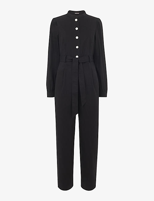 WHISTLES: Andrea button-up long-sleeve cotton jumpsuit
