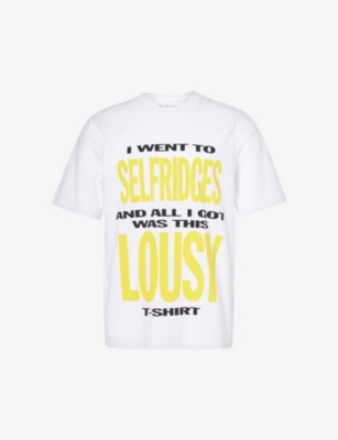 THE JOKE SHOP: I Went To Selfridges text-print cotton-jersey T-shirt