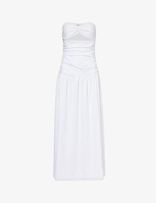 4TH & RECKLESS: Lexie flared-hem stretch-cotton maxi dress