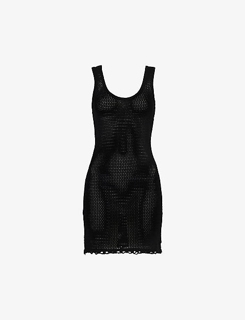 4TH & RECKLESS: Farely crochet-knit cotton-blend mini dress