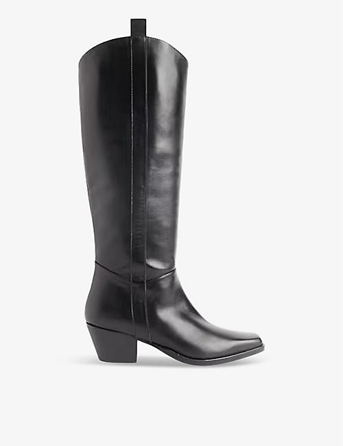 WHISTLES: Asa Western leather knee-high heeled boots