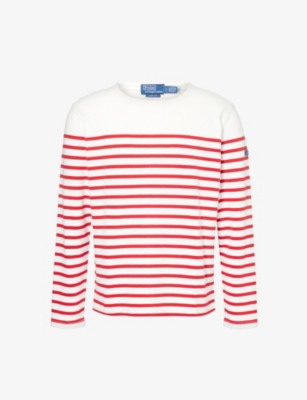 POLO RALPH LAUREN: Stripe-pattern classic-fit cotton-jersey T-shirt