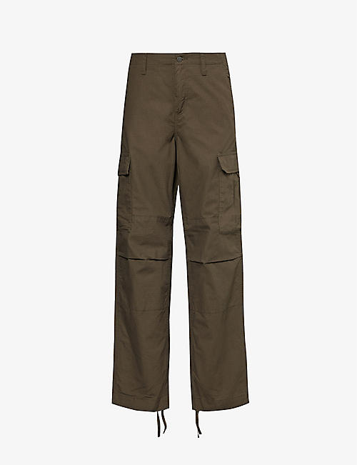 CARHARTT WIP: Cargo-pocket tapered-leg cotton trousers