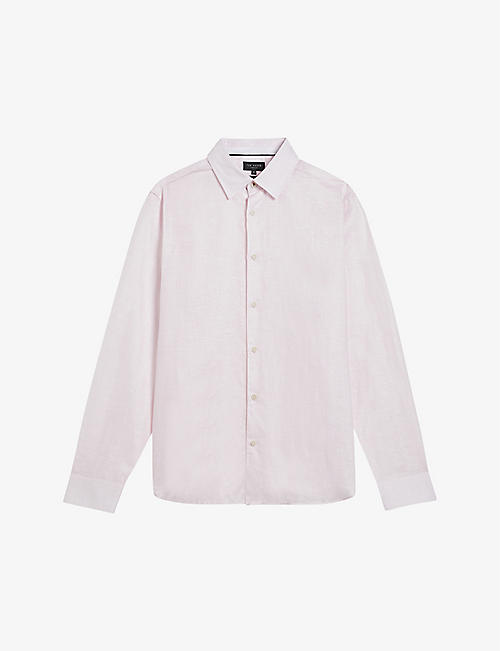 TED BAKER: Romeos long-sleeve regular-fit linen-blend shirt