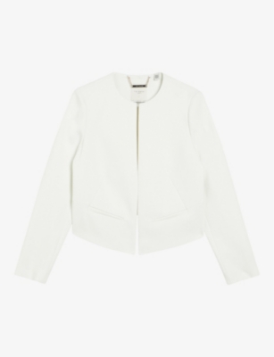 TED BAKER: Manabuj round-neck cropped stretch-woven jacket