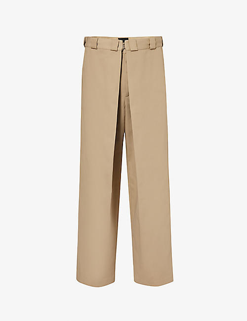 GIVENCHY: Pleated slip-pocket mid-rise wide-leg woven trousers