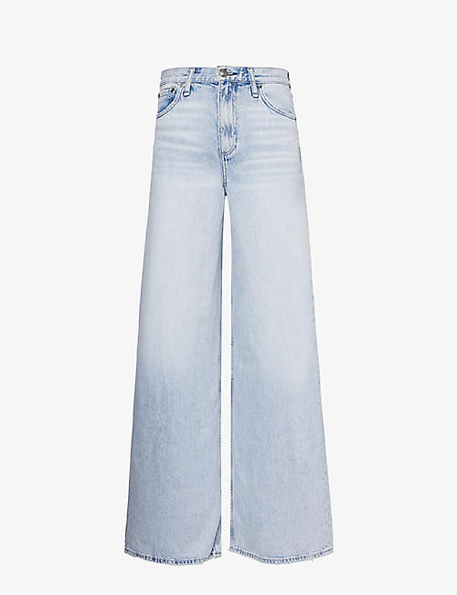 RAG & BONE: Sofie wide-leg high-rise denim-blend jeans