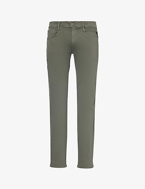 REPLAY: Anbass Xlite straight-leg slim-fit stretch-denim blend jeans
