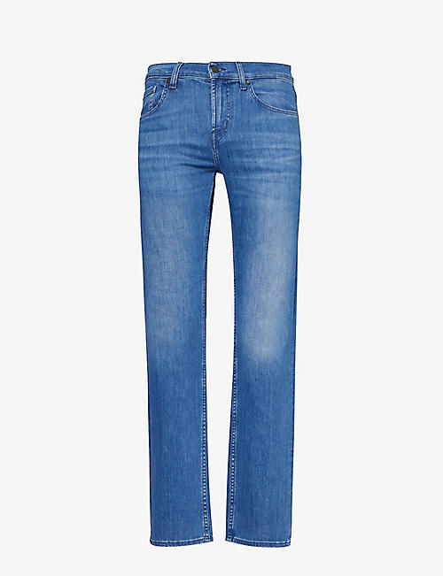 7 FOR ALL MANKIND: Slimmy Luxe straight-leg mid-rise stretch denim-blend jeans
