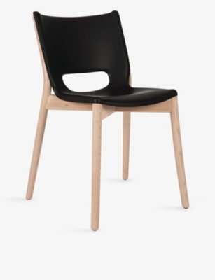 ALESSI: Poele Monoshell steel and wood chair 81cm