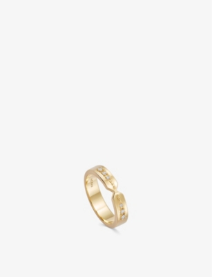 ASTLEY CLARKE: Luna 18ct yellow gold-plated vermeil sterling-silver band ring