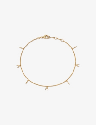 ASTLEY CLARKE: Luna 18ct yellow gold-plated vermeil sterling-silver charm anklet