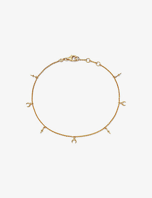 ASTLEY CLARKE: Luna 18ct yellow gold-plated vermeil sterling-silver charm anklet
