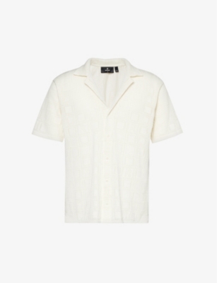 REPRESENT: Semi-sheer camp-collar organic-cotton knit shirt