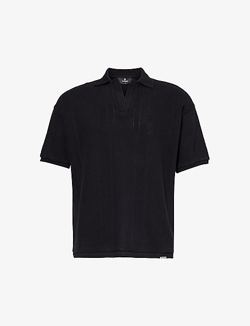 REPRESENT: Short-sleeved relaxed-fit cotton knitted polo shirt