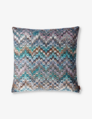 MISSONI HOME: Parrot zigzag woven cushion 40cm x 40cm