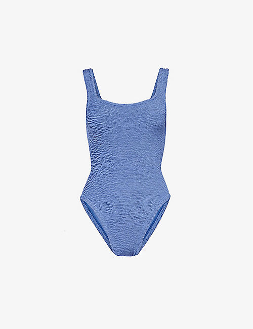 HUNZA G: Classic square-neck swimsuit